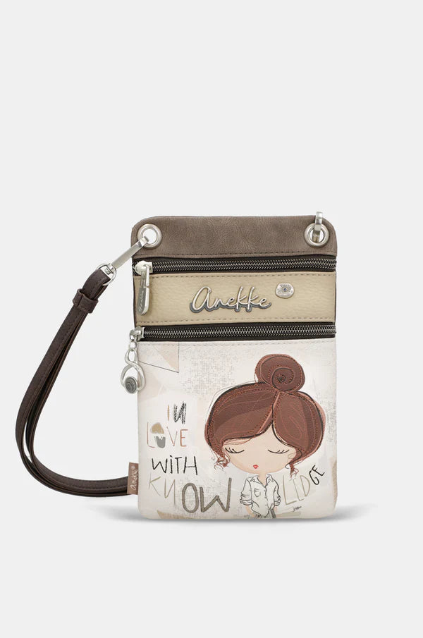 Borsa tracolla donna Anekke piccola con zip e tracolla regolabile Marrone TU | Giò Fashion