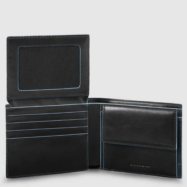 Portafoglio Piquadro in pelle con porta carte e scomparto portamonete Nero TU | Giò Fashion