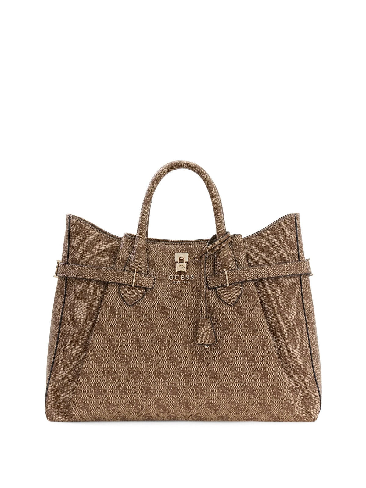 Borsa a mano Guess donna logo all over con dettagli cinturini