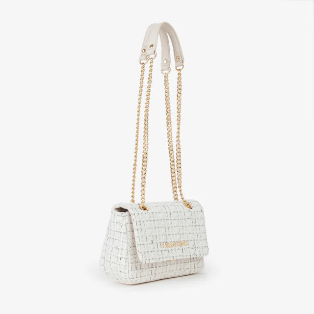Borsa a tracolla Mario Valentino con catena e patta strutturata Bianco TU | Giò Fashion