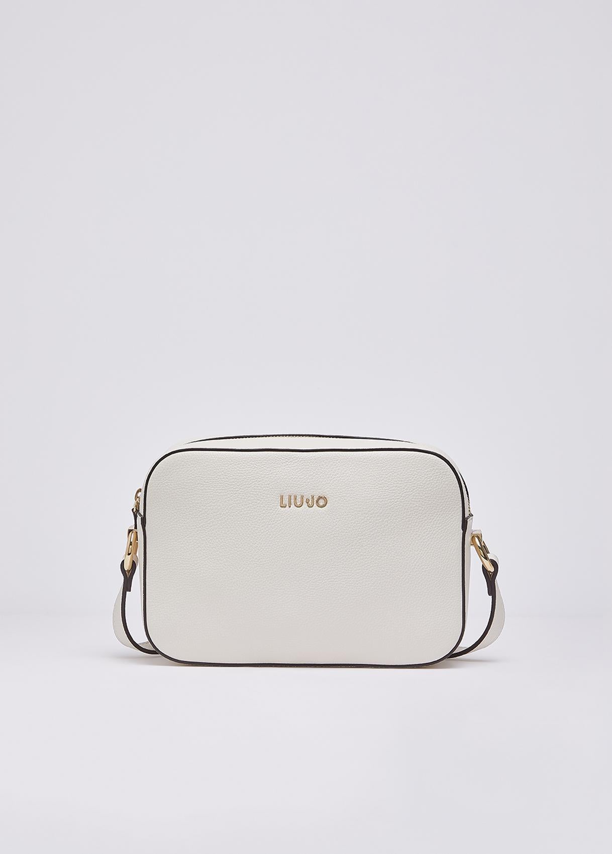 Borsa a tracolla Liu Jo compatta con logo frontale e chiusura zip Cream TU | Giò Fashion