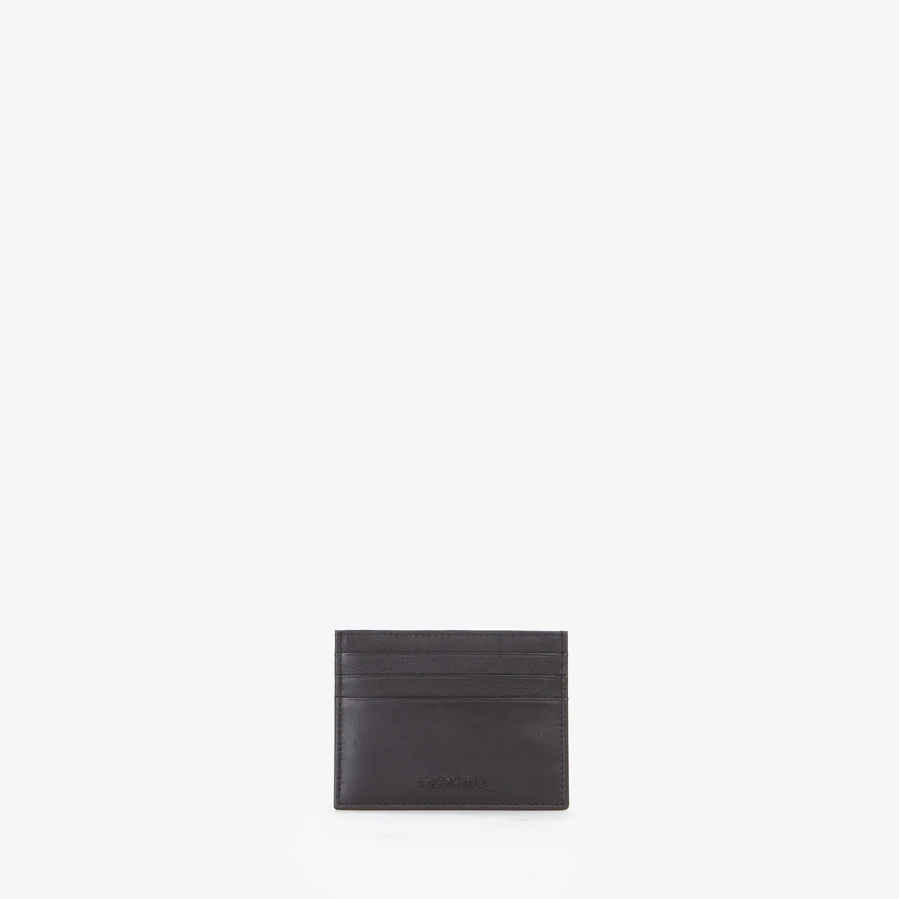 Valentino porta carte di credito elegante con logo inciso Nero TU | Giò Fashion