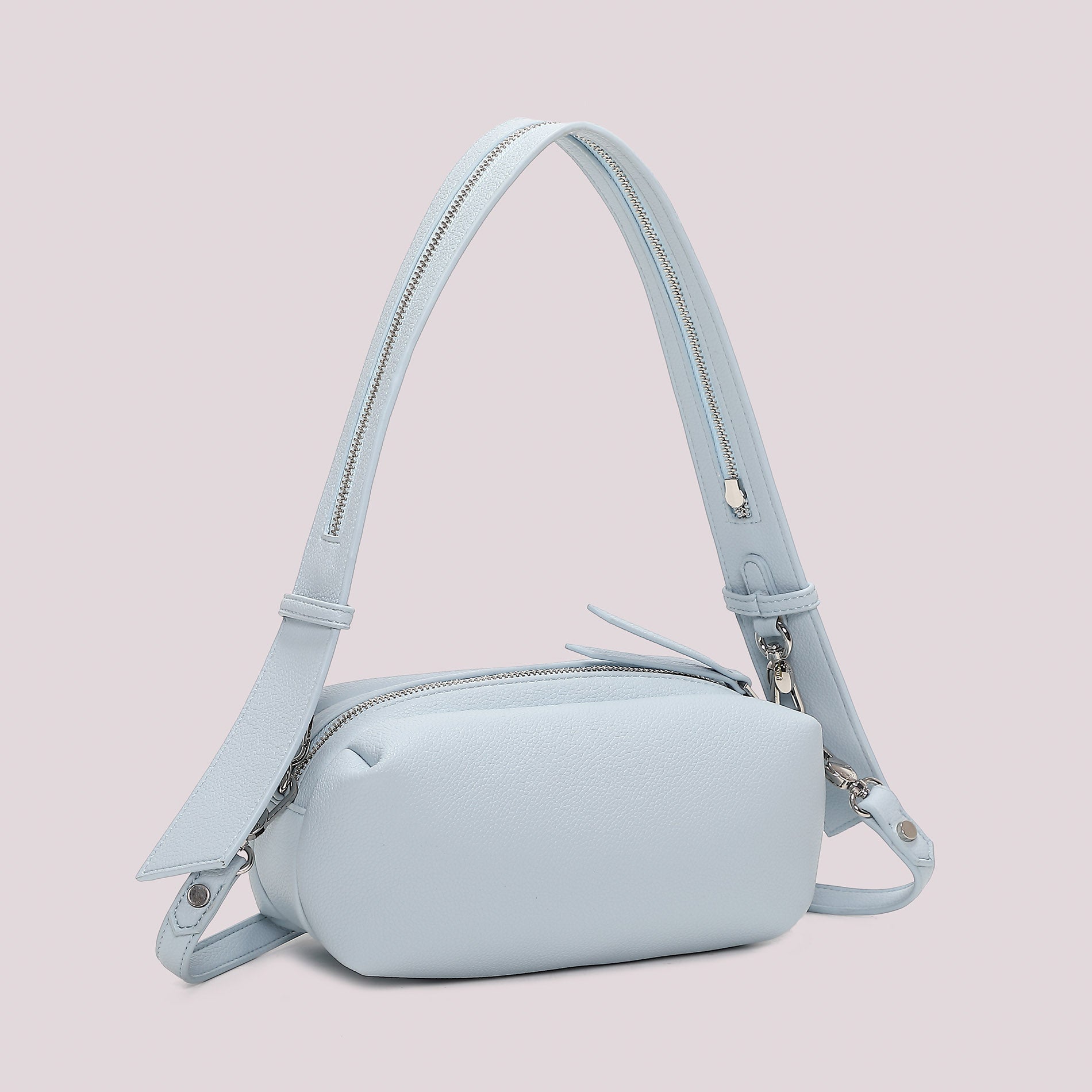 Mimi Mua borsa a tracolla compatta e moderna con zip AZZURRO TU | Giò Fashion