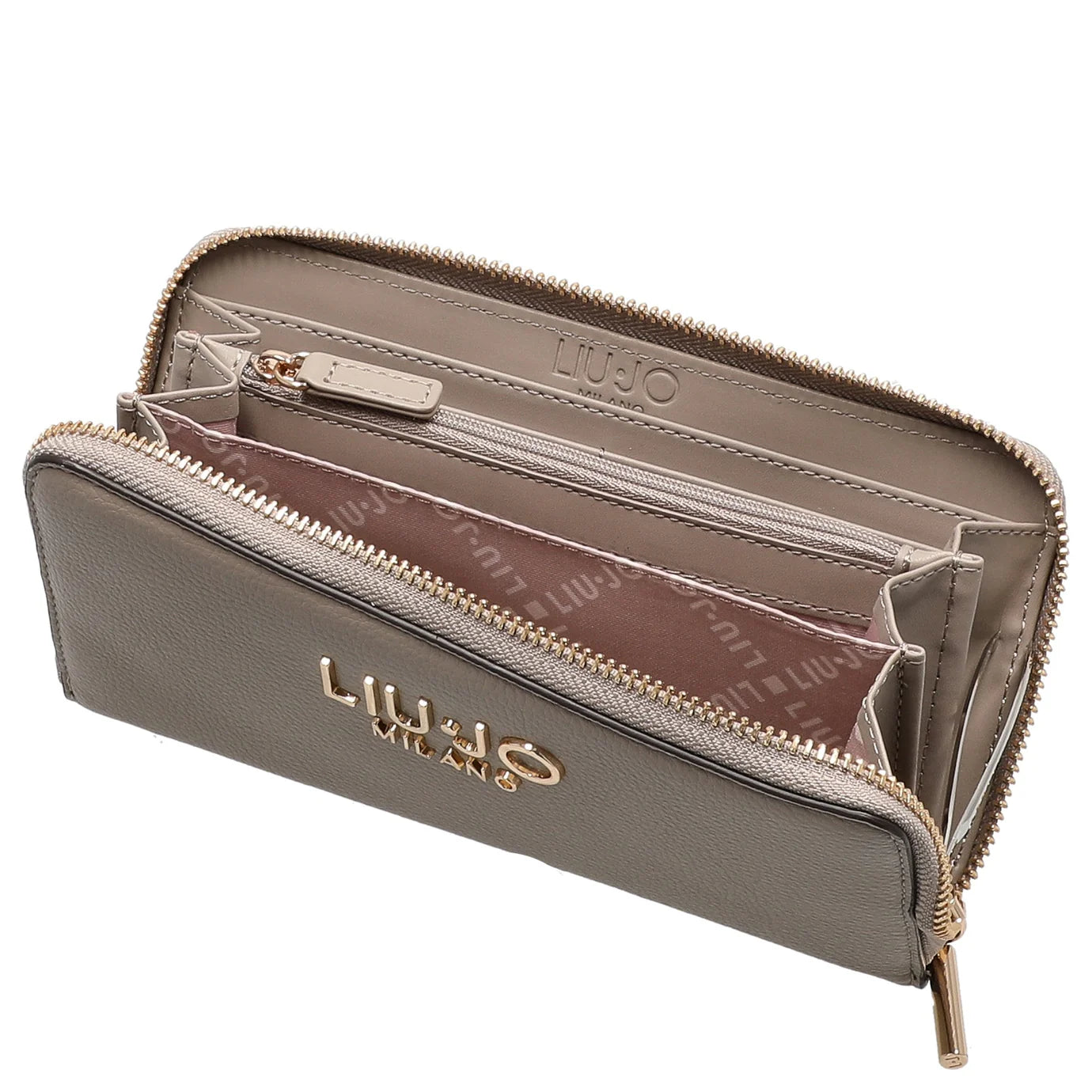 Portafoglio Liu Jo Milano Donna – Elegante con Zip e Logo Metallico TAUPE TU | Giò Fashion