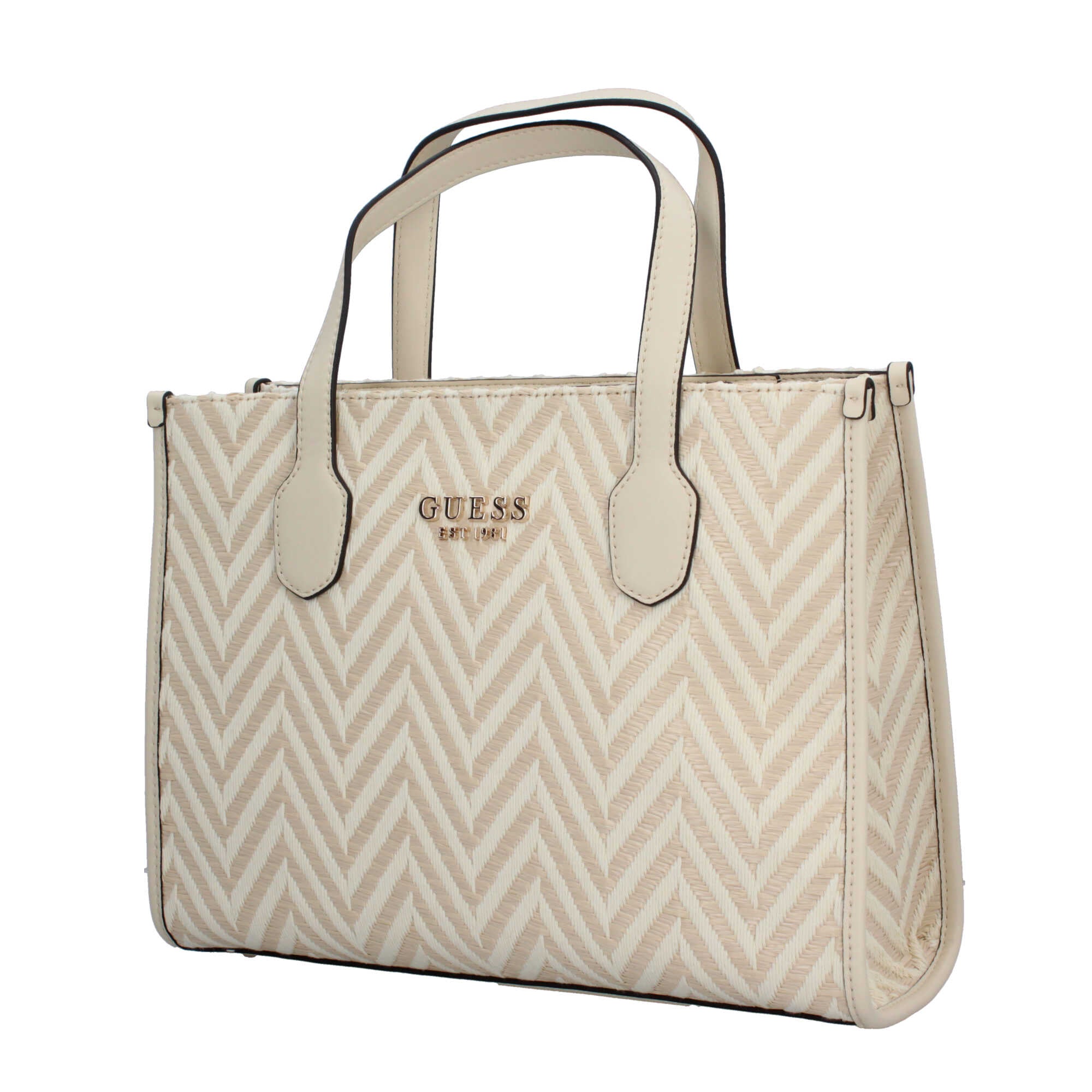 Borsa a Mano Guess con Motivo Chevron e Logo