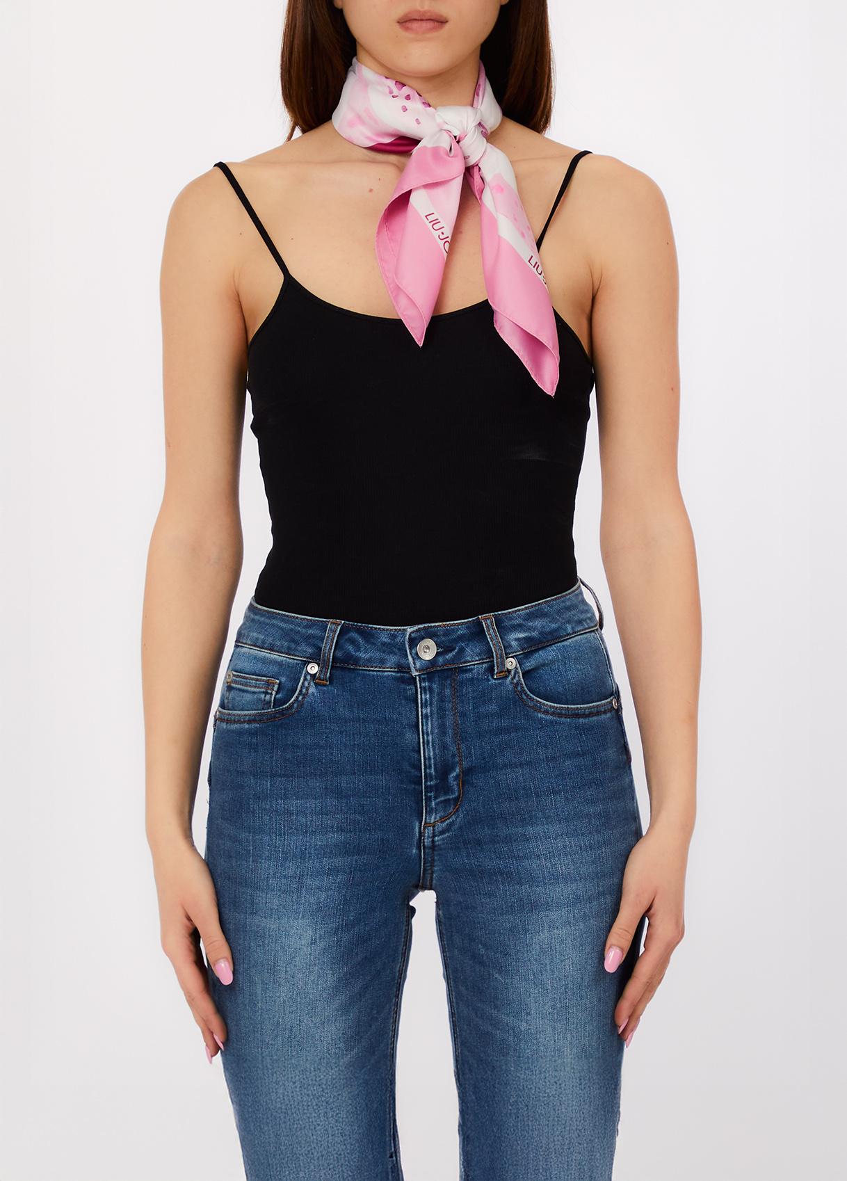 Foulard Liu Jo donna con stampa floreale e logo Orchidea TU | Giò Fashion