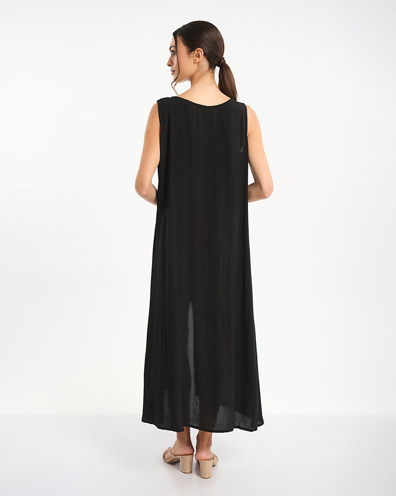 Ble Resort Collection Abito Lungo Senza Maniche con Ricamo