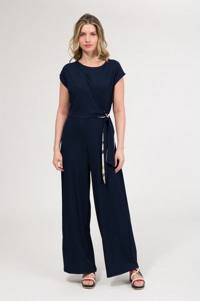 Anekke tuta donna elegante con nodo laterale e design fluido Blu S/M | Giò Fashion