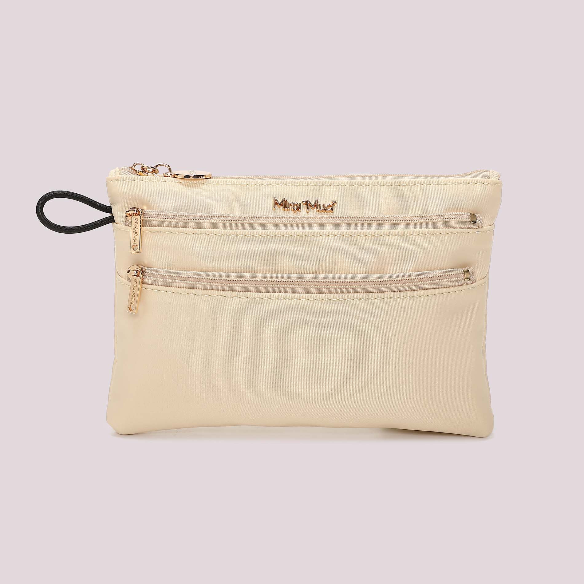 Mimi Mua pochette organizer donna con doppia zip PANNA TU | Giò Fashion