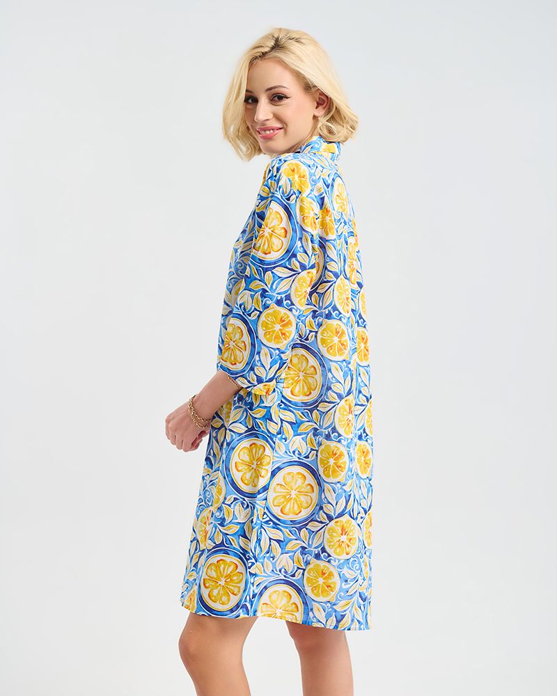 Ble Resort Collection Abito con Fiori Gialli