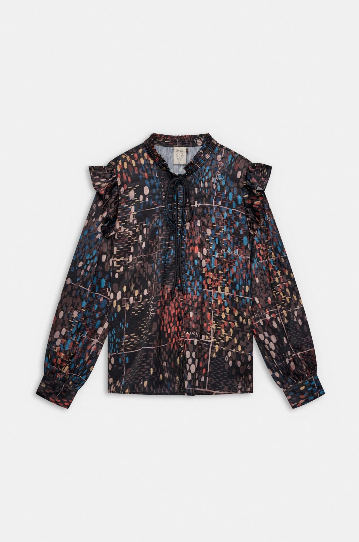 Blusa Donna Anekke Blossom con Stampa Artistica e Volant