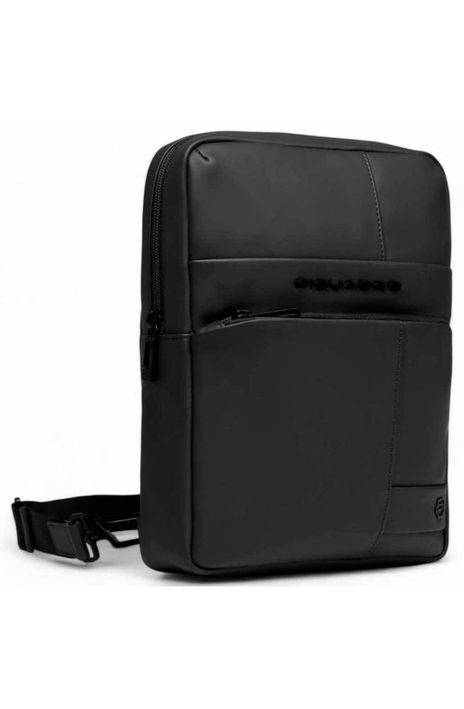 Borsa a tracolla Piquadro in tessuto gommato con scomparto porta iPad