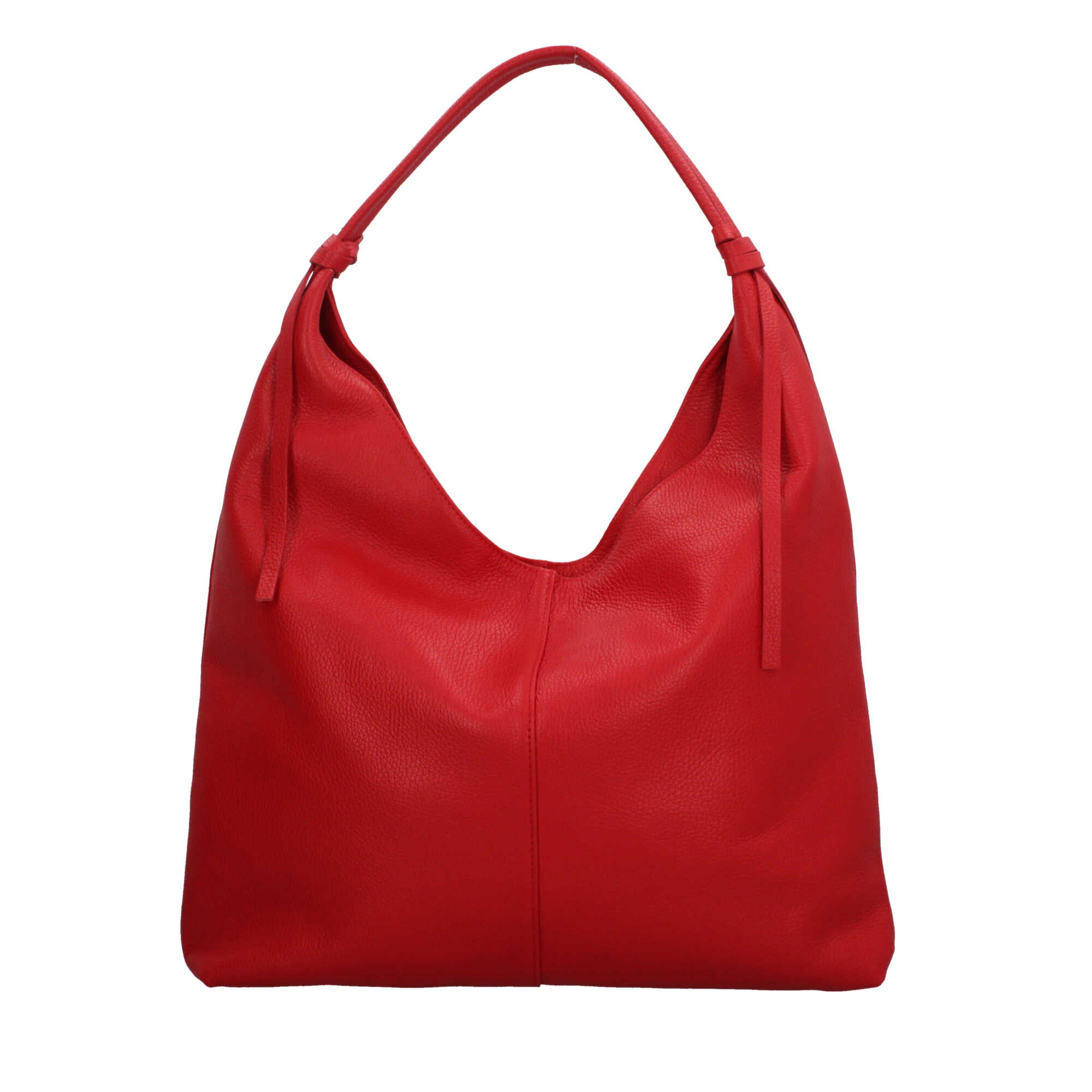 Borsa a spalla in pelle martellata Made in Italy dal taglio morbido