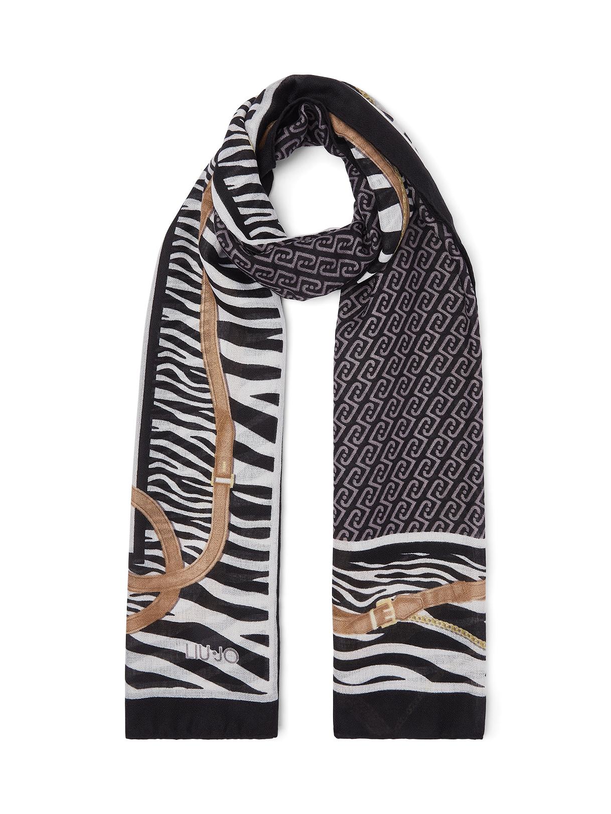 Liu Jo Stola Donna Animalier con Stampa Cinturini e Logo