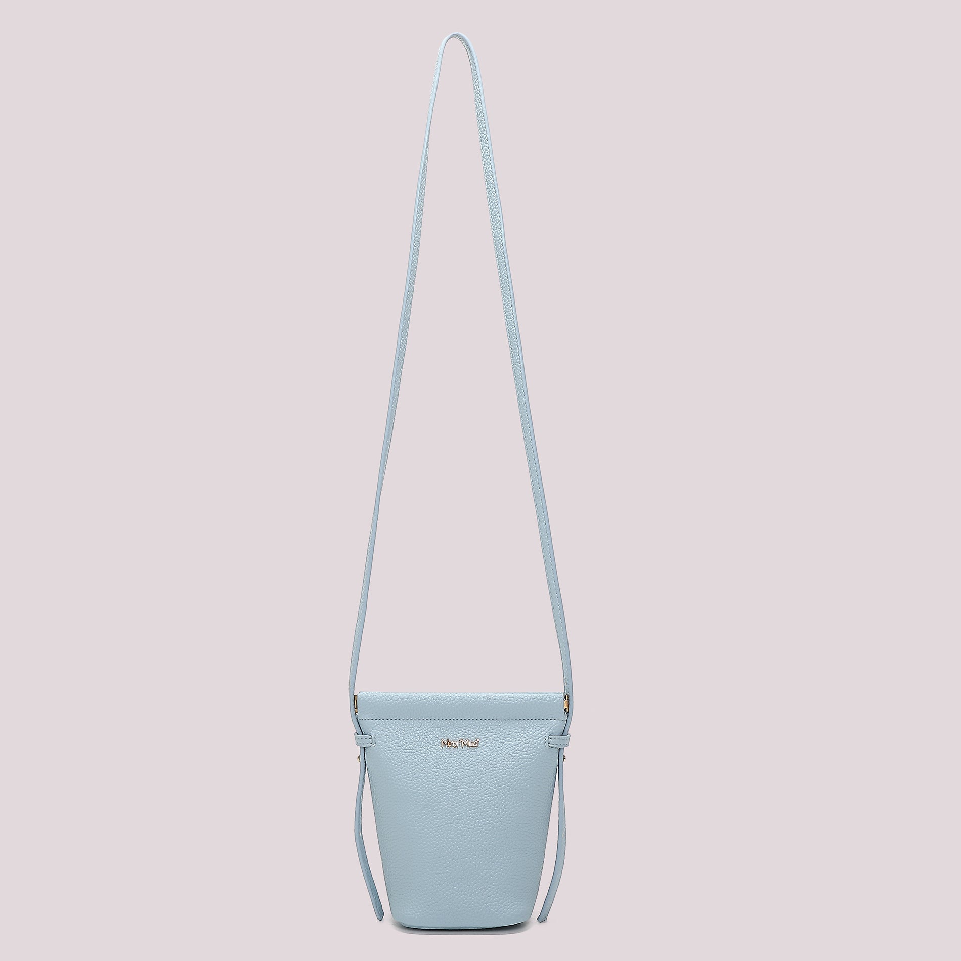 Borsa tracolla donna Mimi Mua compatta con design minimal elegante CELESTE TU | Giò Fashion