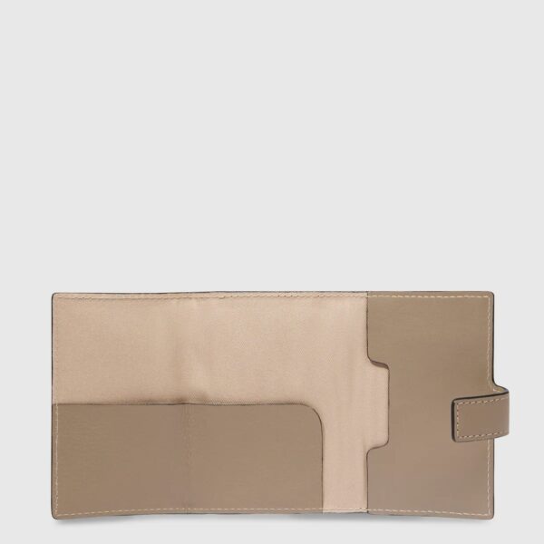 Porta carte di credito Piquadro in pelle con chiusura a bottone