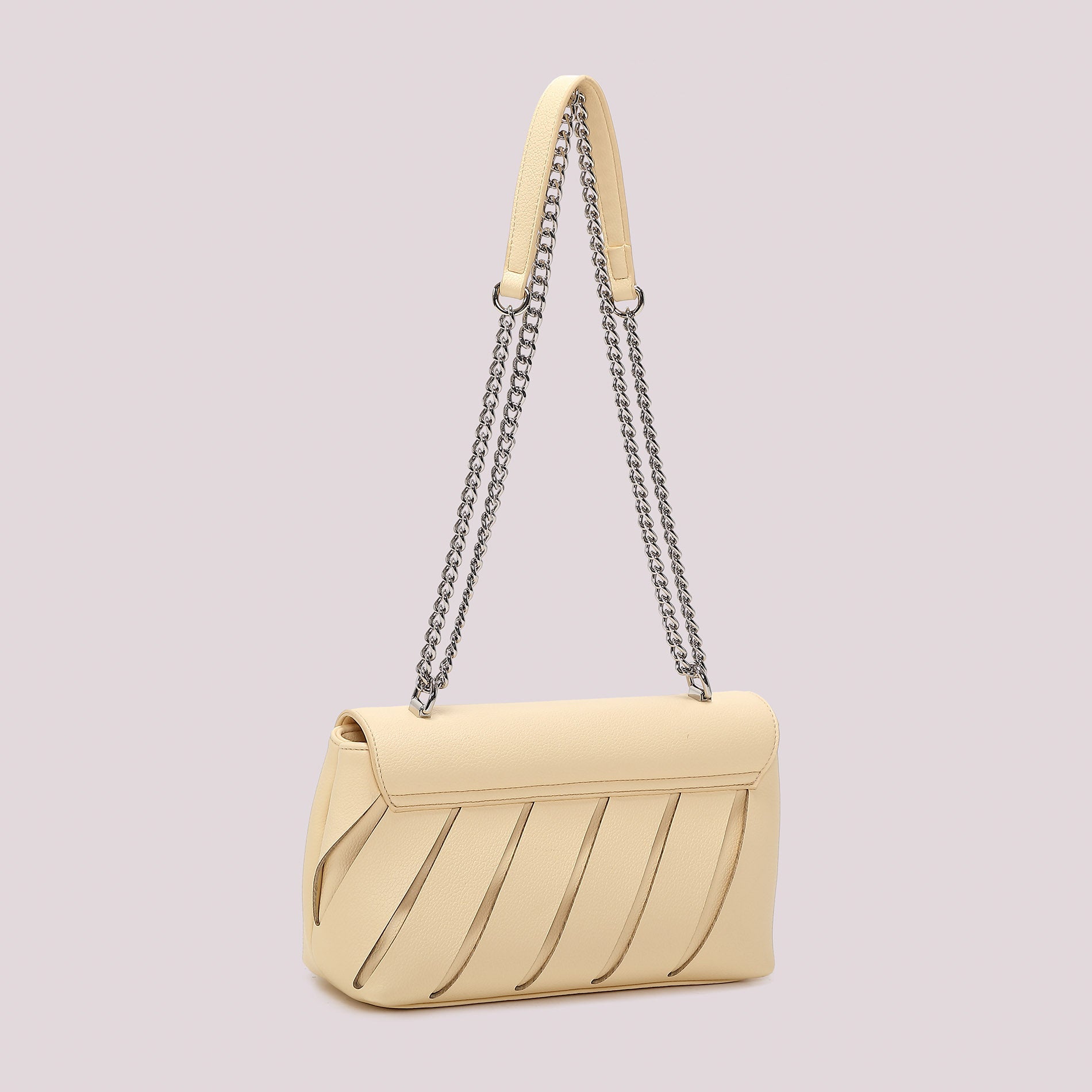 Mimi Mua borsa a spalla elegante con catena e patta frontale Giallo TU | Giò Fashion