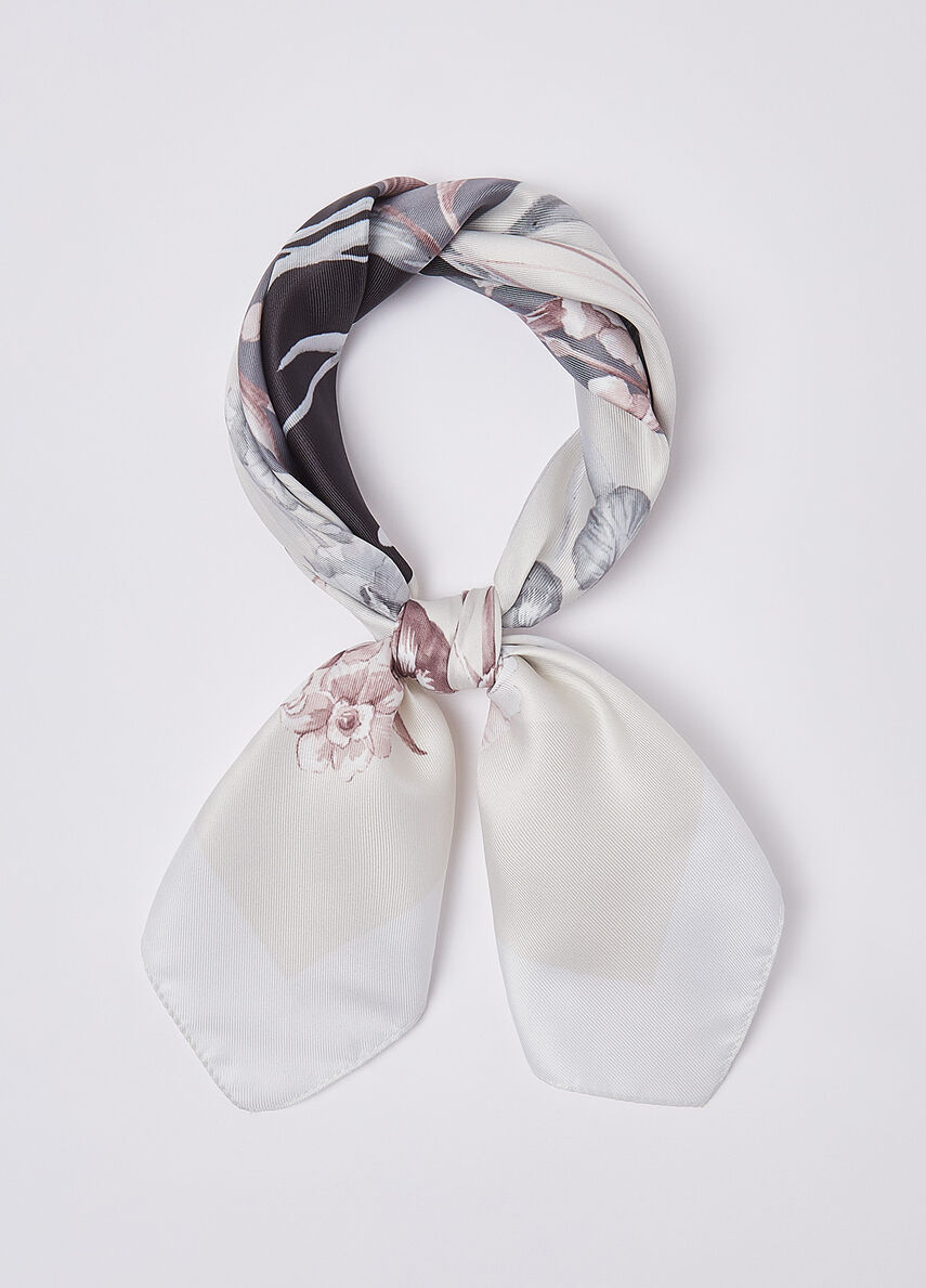 Foulard Liu Jo elegante con stampa floreale raffinata NERO TU | Giò Fashion