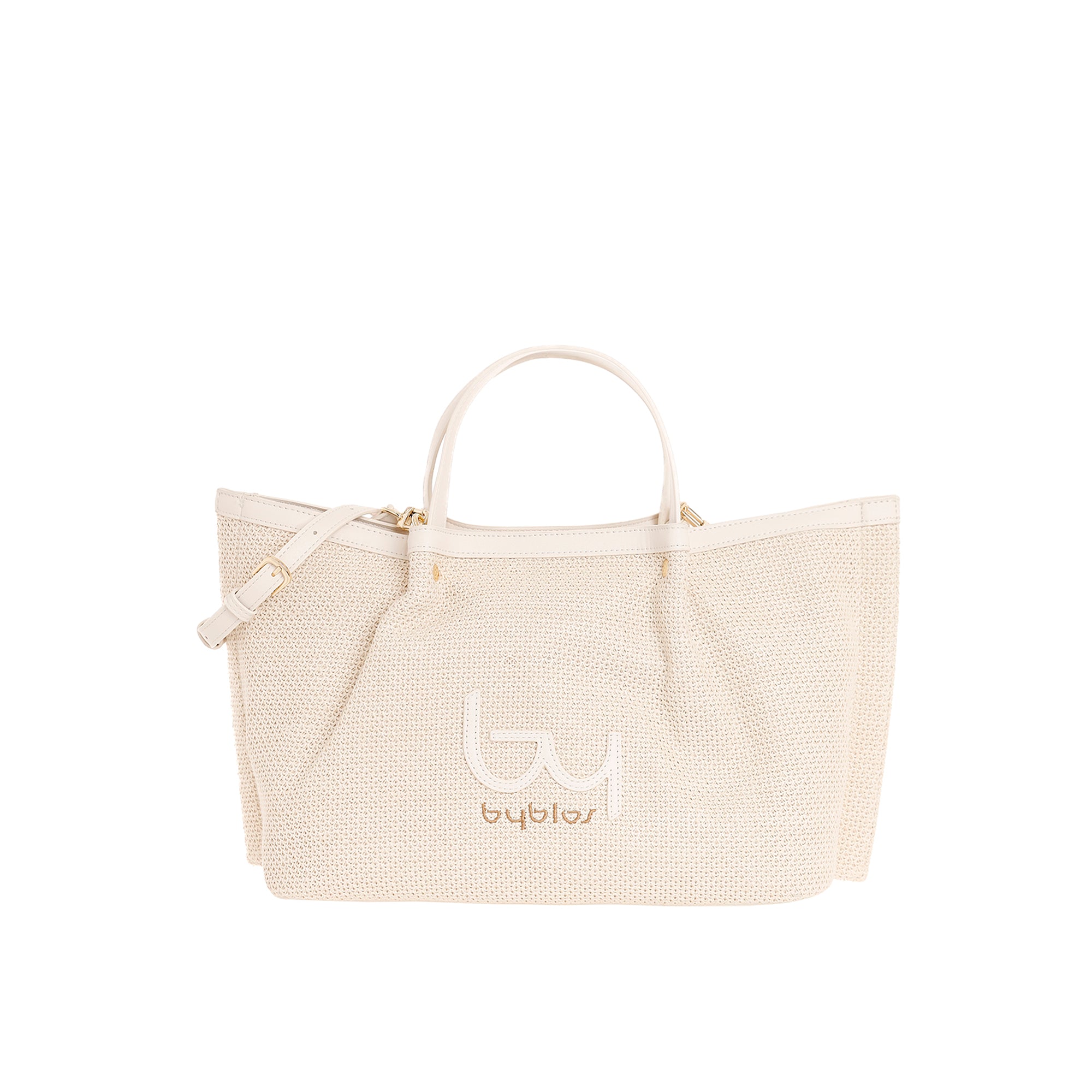 Borsa a mano Byblos donna in tessuto con manici rigidi e tracolla regolabile AVORIO TU | Giò Fashion