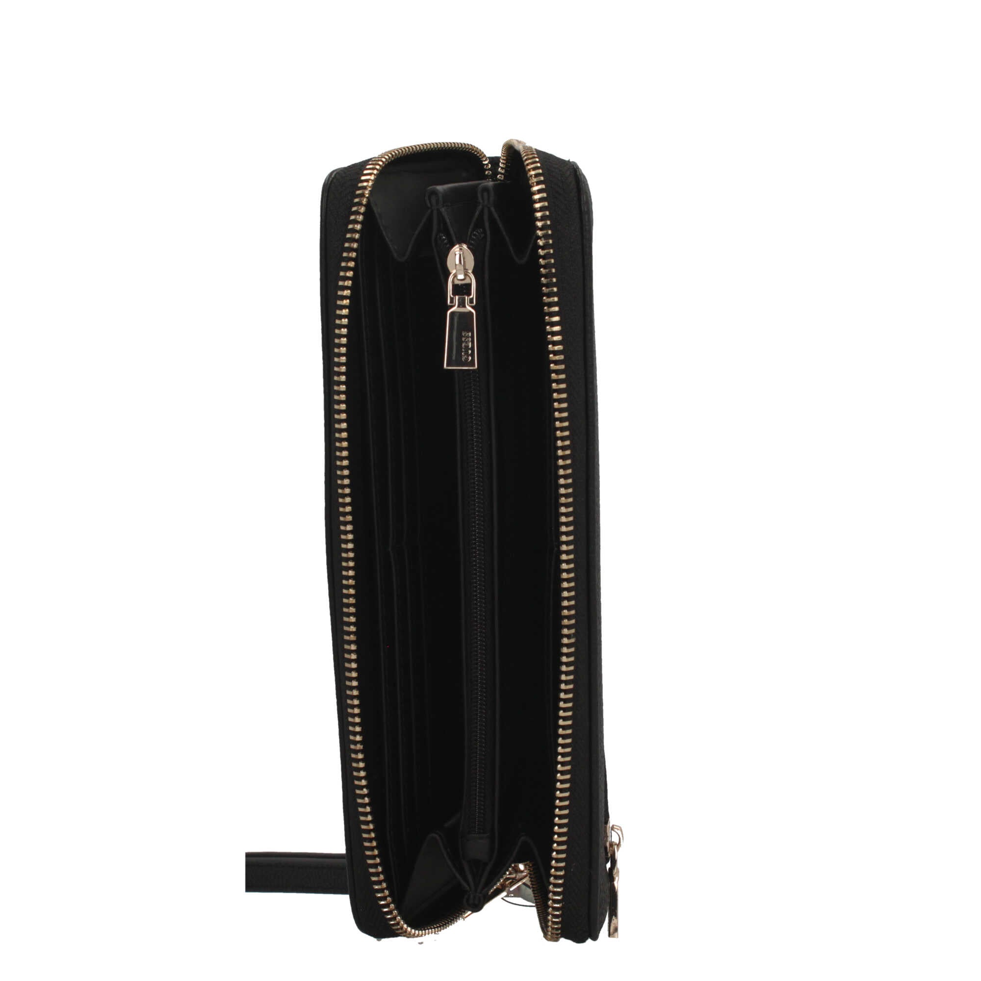 Portafoglio Guess con logo in rilievo e chiusura zip Nero TU | Giò Fashion