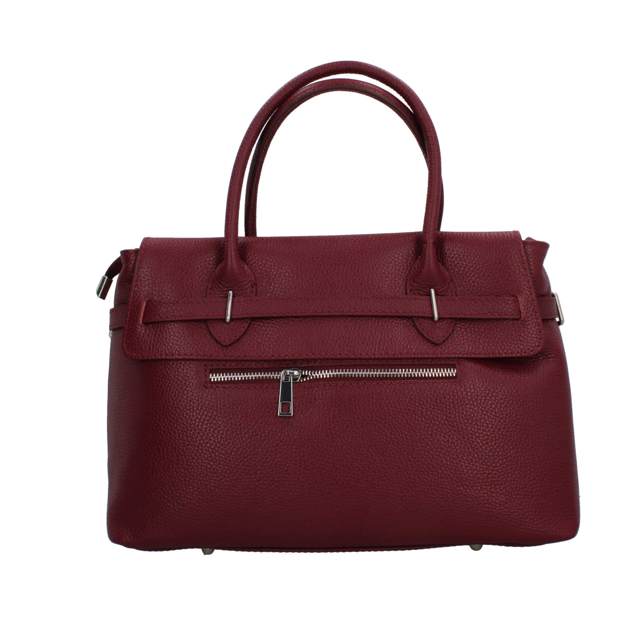 Borsa Made in Italy con manici rigidi e chiusura con dettaglio metallico BORDEAUX TU | Giò Fashion