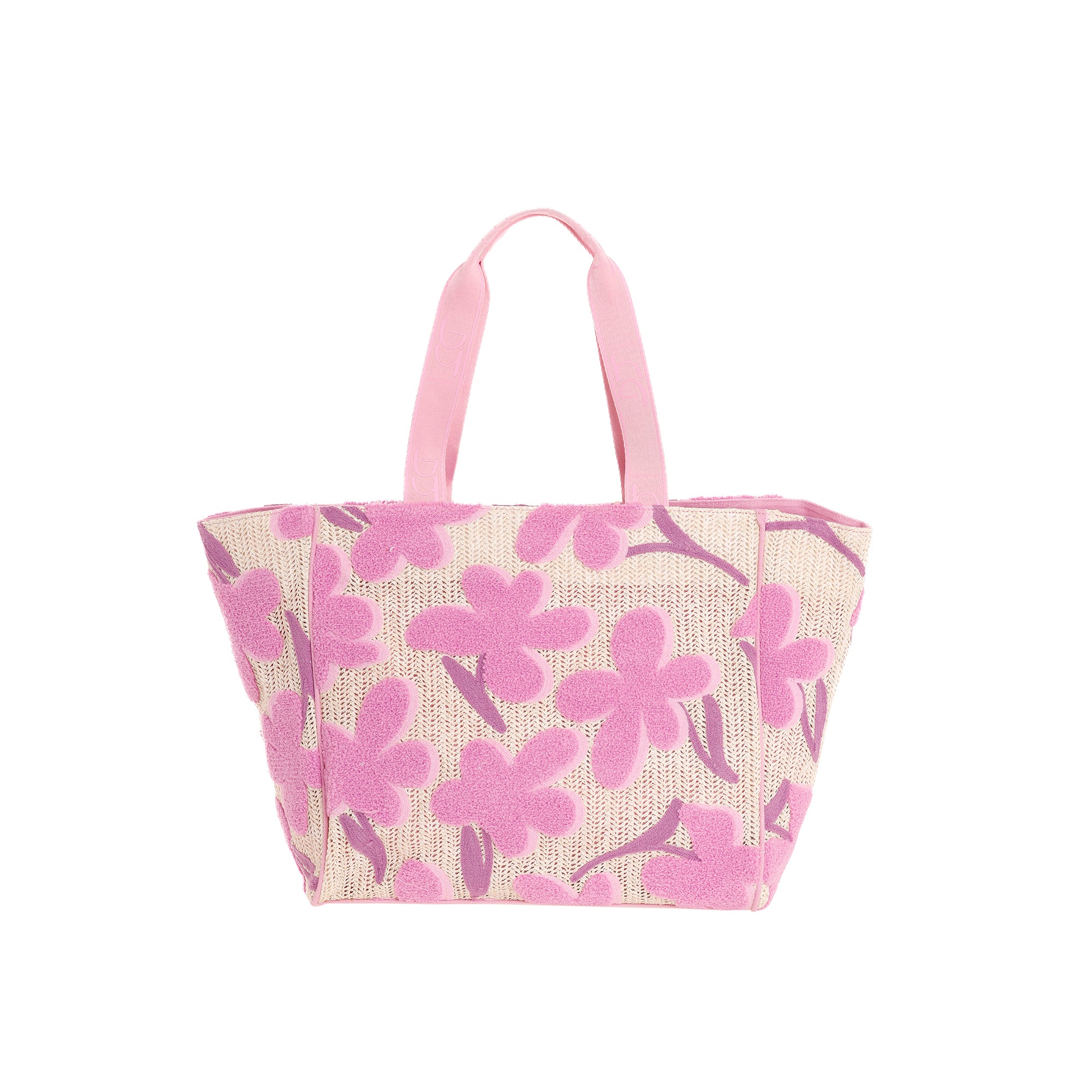 Borsa shopping Byblos donna in tessuto con fantasia floreale e manici a spalla Viola TU | Giò Fashion