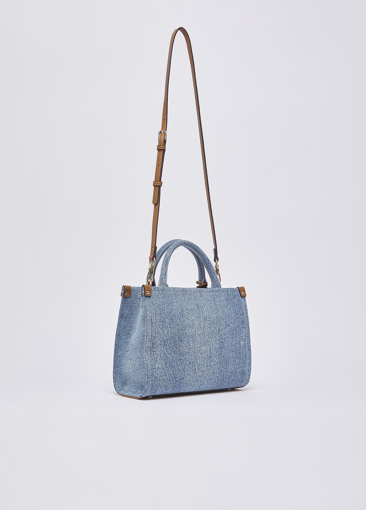 Borsa Shopping Liu Jo Milano con Charm Decorativo e Manici a Mano Denim TU | Giò Fashion
