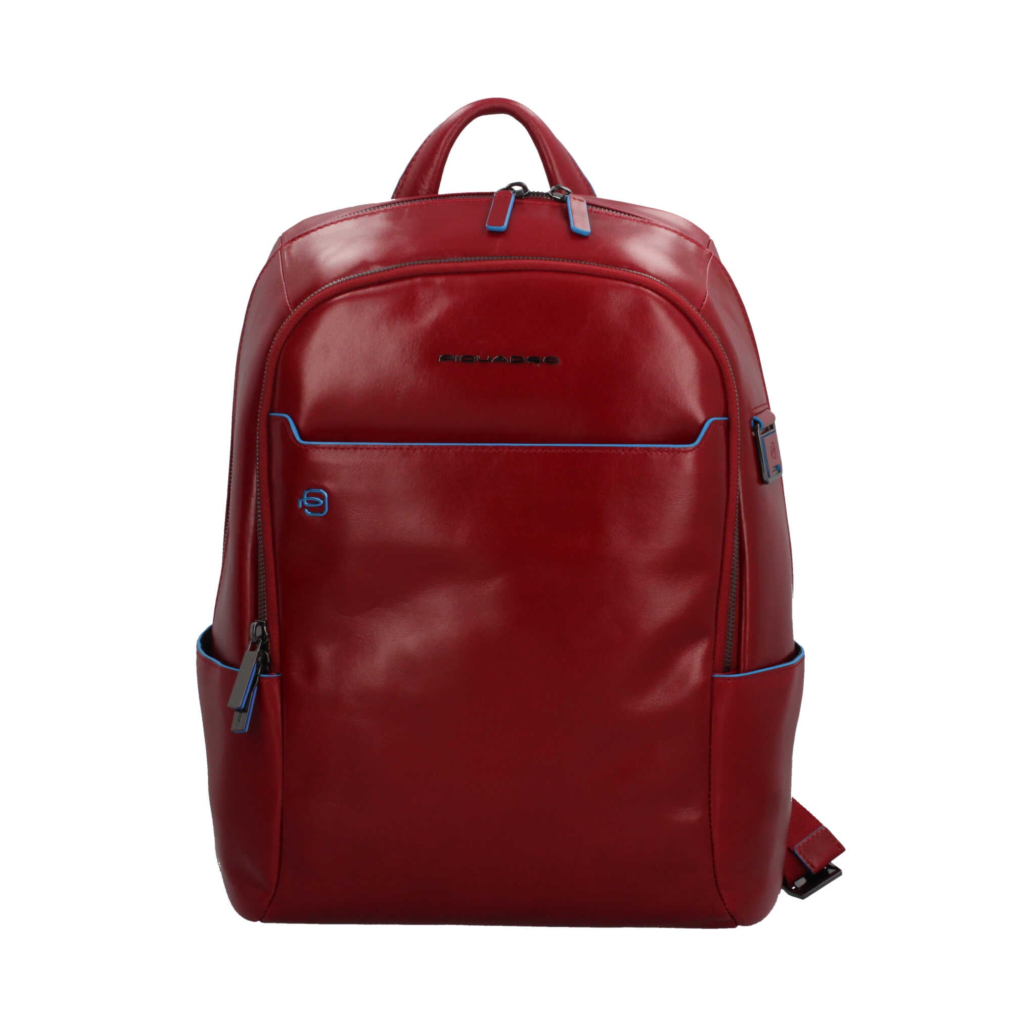 Zaino Piquadro in pelle porta PC e tablet con tasche frontali Rosso TU | Giò Fashion