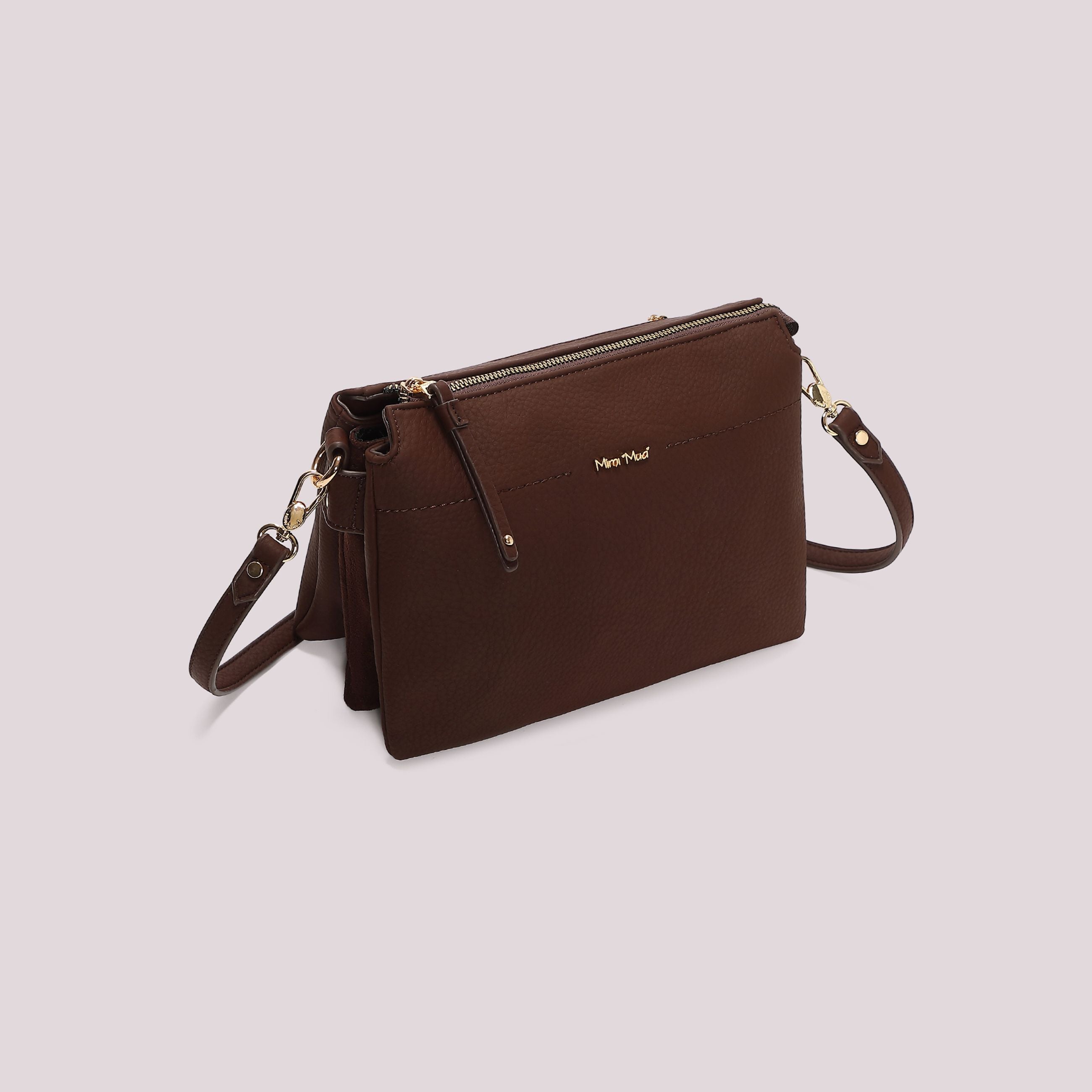 Borsa a Tracolla Donna Mimi Mua con Fianchi Effetto Camoscio