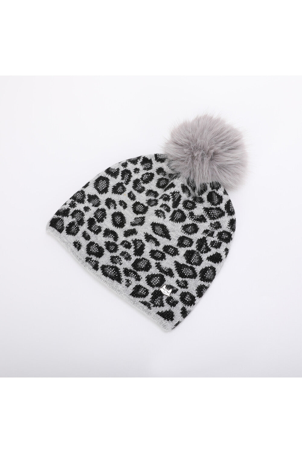 Cappello donna Mimi Mua con pon pon e fantasia maculata Grigio TU | Giò Fashion