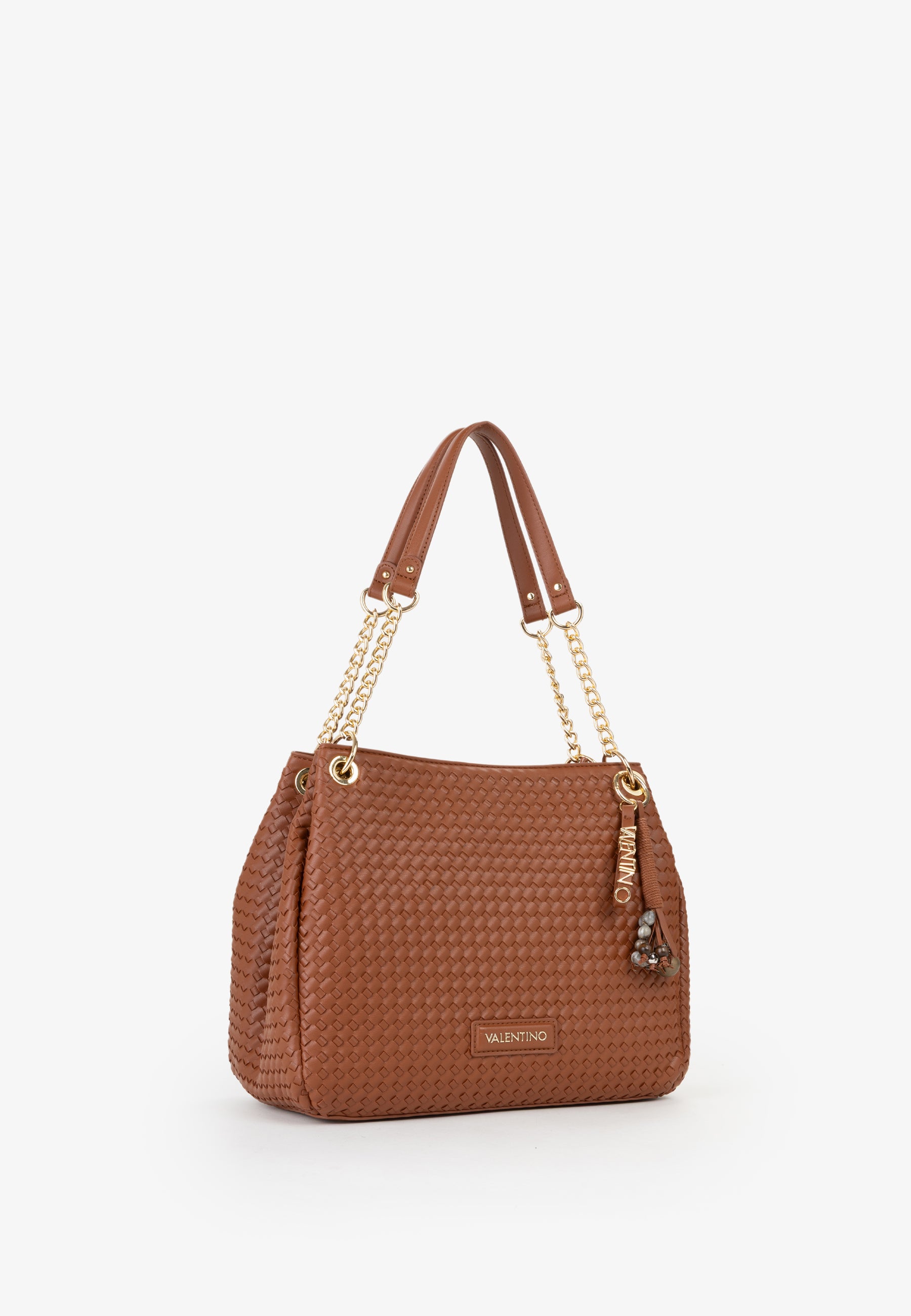 Borsa a spalla donna Mario Valentino intreccio elegante con catena e tracolla regolabile Cuoio TU | Giò Fashion