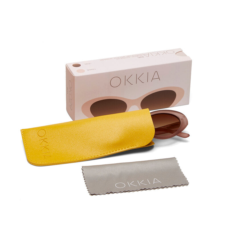 OKKIA Lina Occhiali da Sole Donna Small Cat Eye con Lenti Sfumate e Protezione UV400