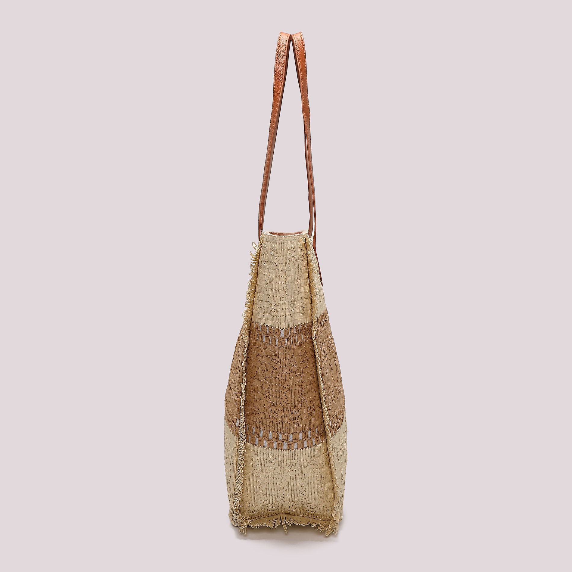 Mimi Mua shopper mare intrecciata con manici lunghi