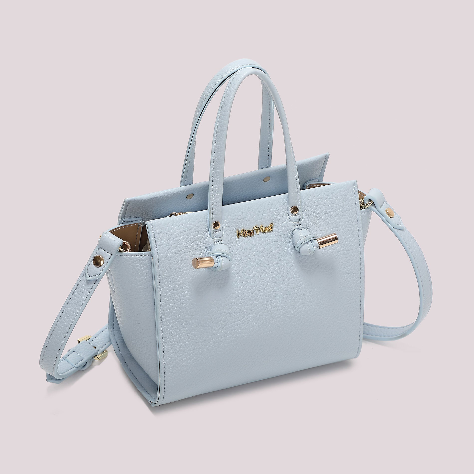 Borsa tote donna beige Mimi Mua con manici lunghi e tracolla CELESTE TU | Giò Fashion