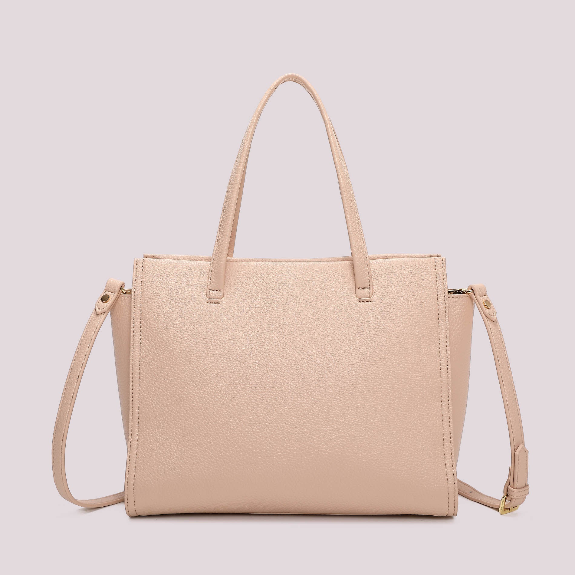 Borsa tote donna beige Mimi Mua con doppi manici e tracolla Cipria TU | Giò Fashion