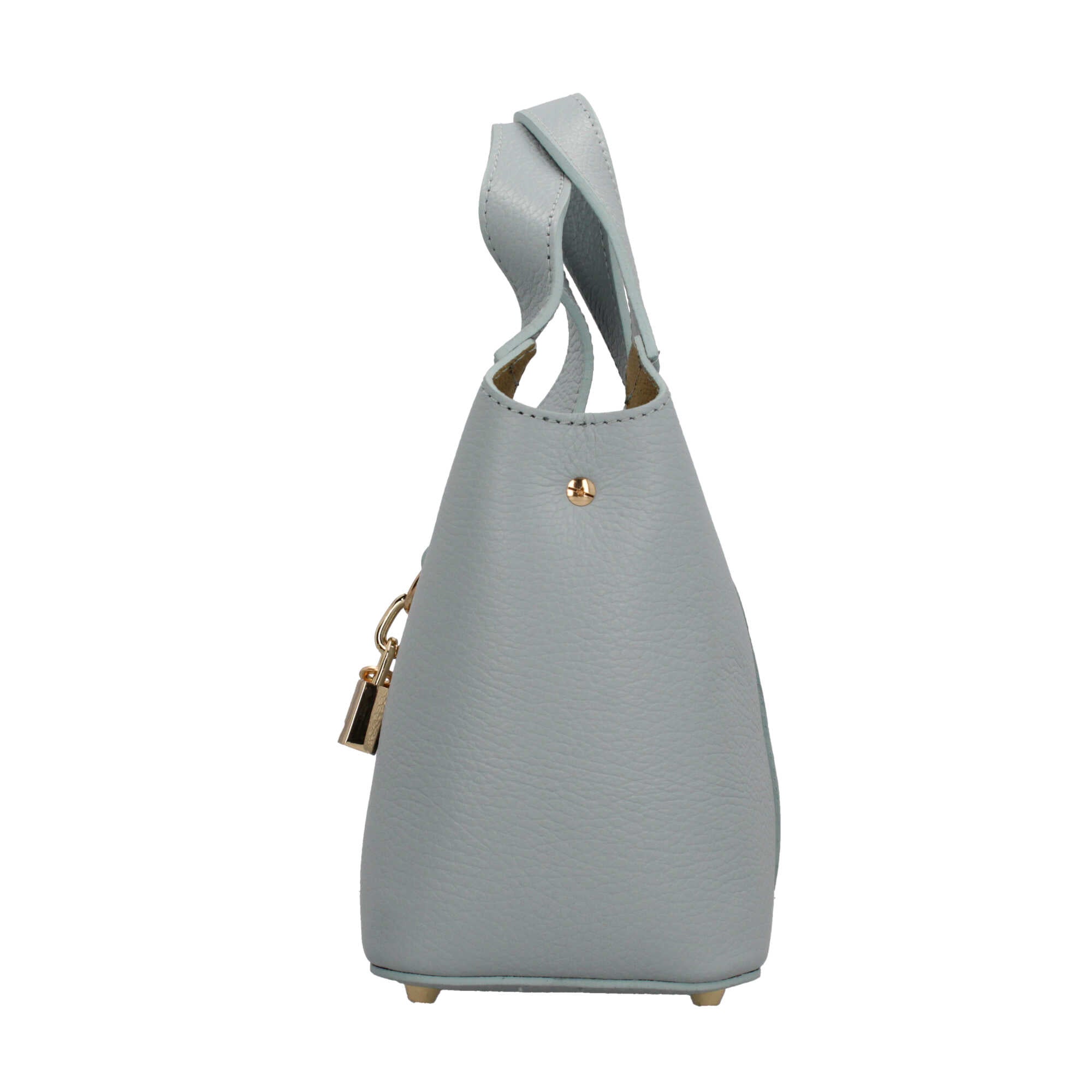 Borsa Made in Italy a mano in vera pelle con chiusura a lucchetto
