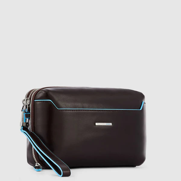Piquadro pochette da uomo con zip e laccio da polso in pelle MOGANO TU | Giò Fashion