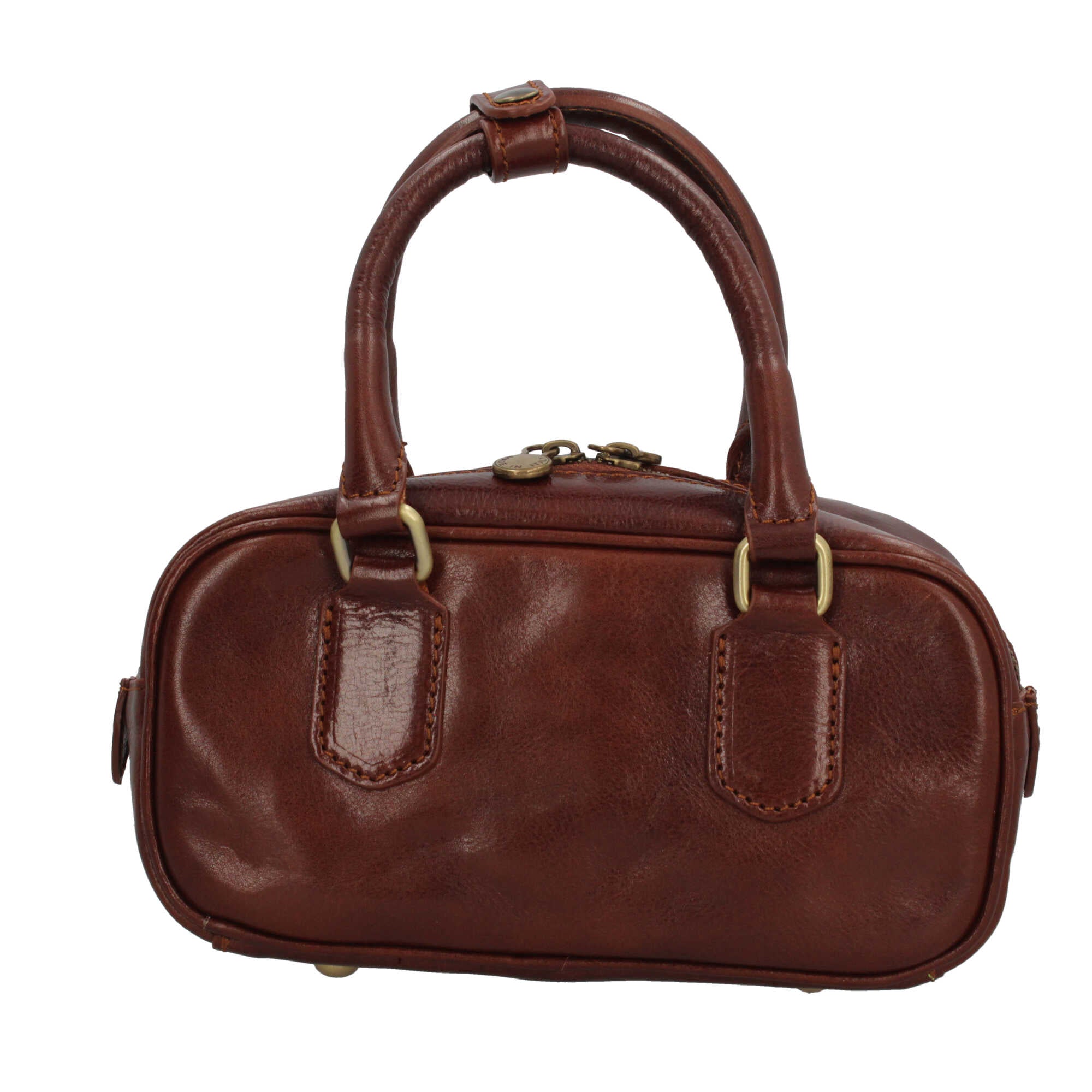 Borsa a mano in vera pelle artigianale Made in Italy Marrone TU | Giò Fashion