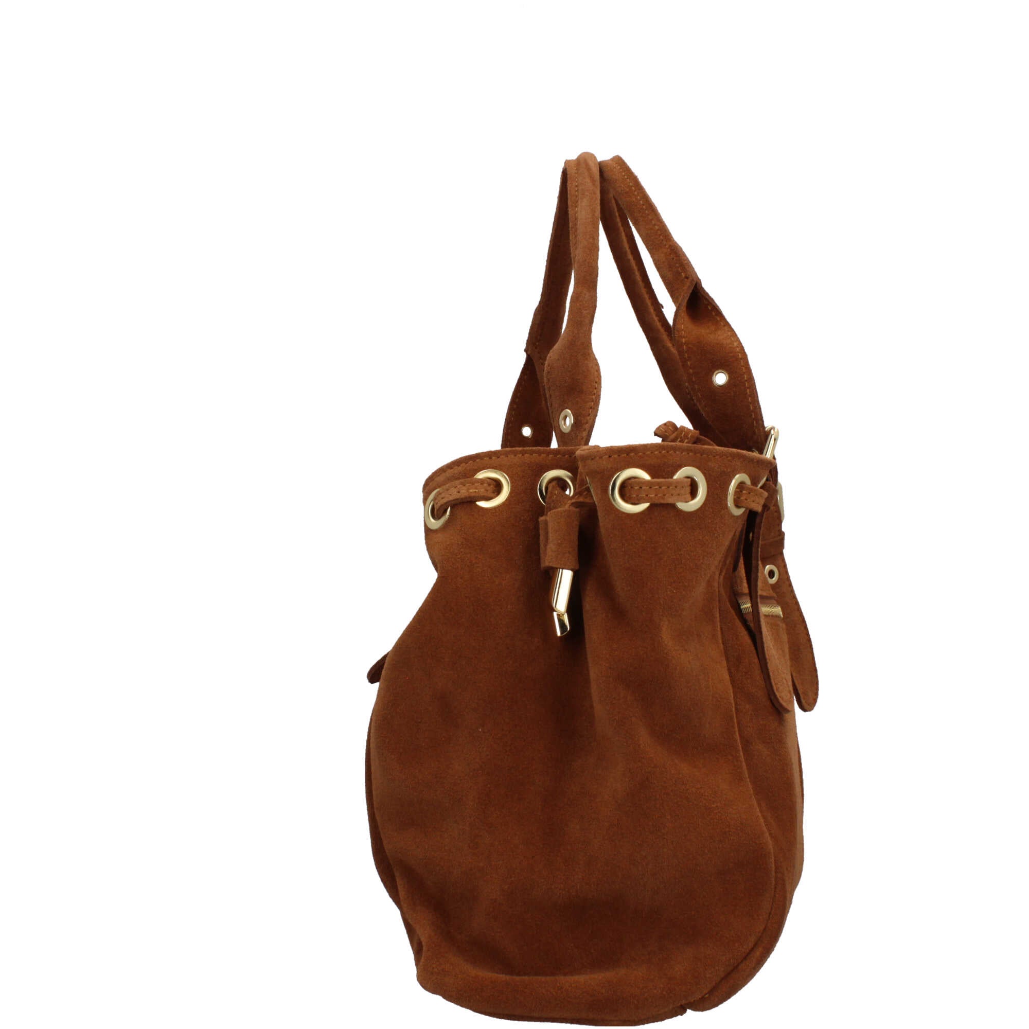 Borsa a mano in vera pelle scamosciata Made in Italy