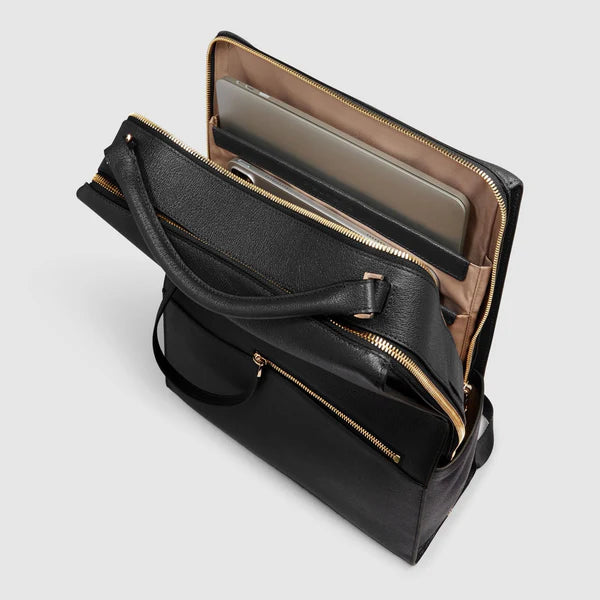 Zaino Piquadro elegante in pelle con doppia tasca frontale Nero TU | Giò Fashion