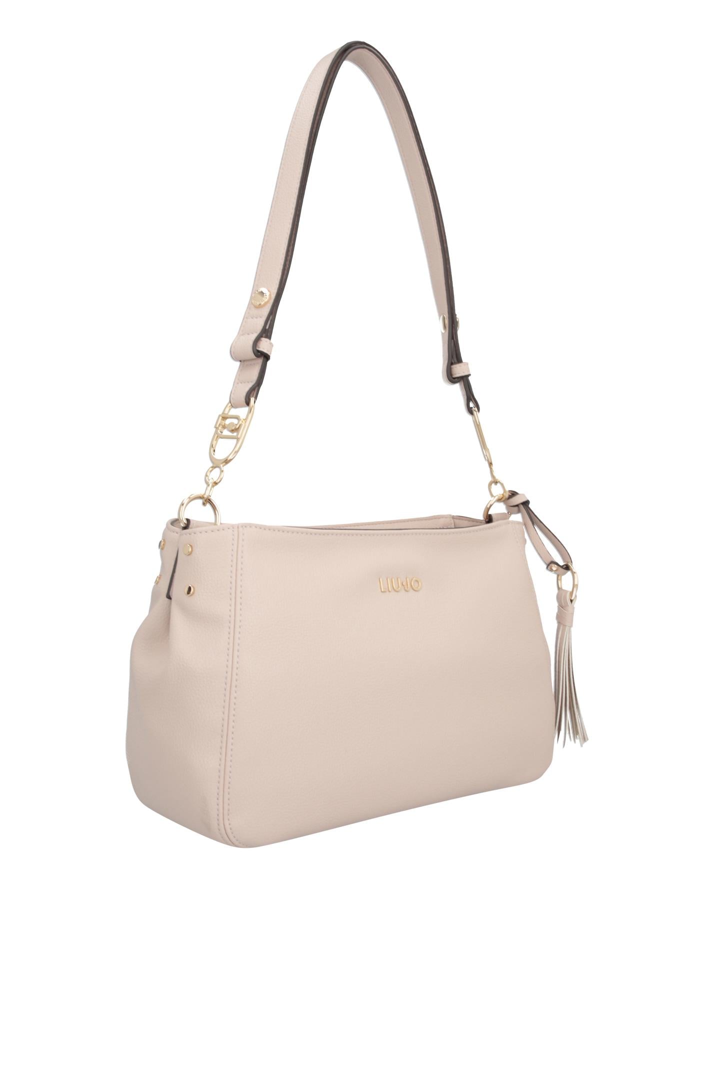 Borsa a spalla Liu Jo da donna elegante con tracolla regolabile e dettaglio charm Beige TU | Giò Fashion