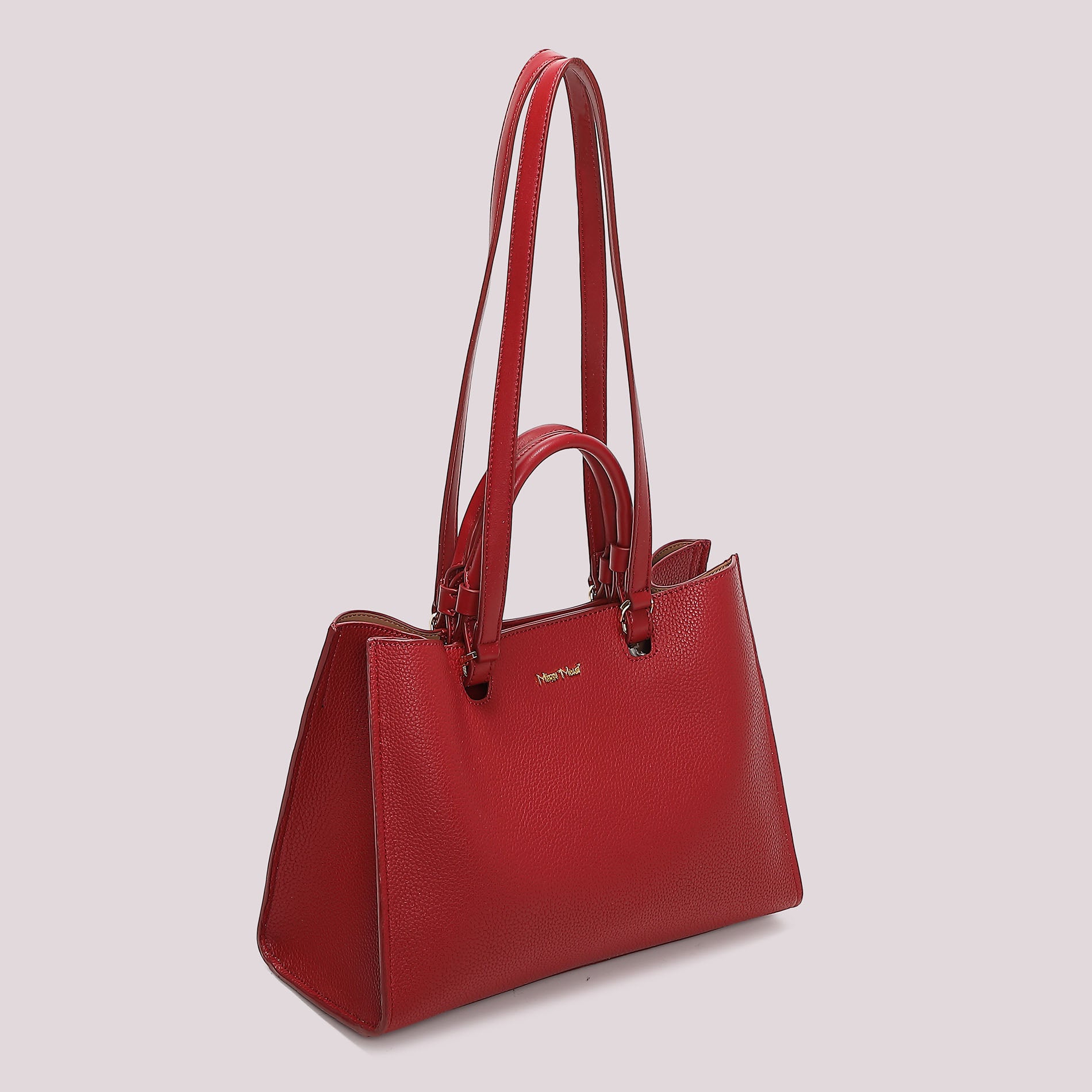 Borsa shopping donna Mimi Mua con doppi manici e design strutturato elegante Rosso TU | Giò Fashion