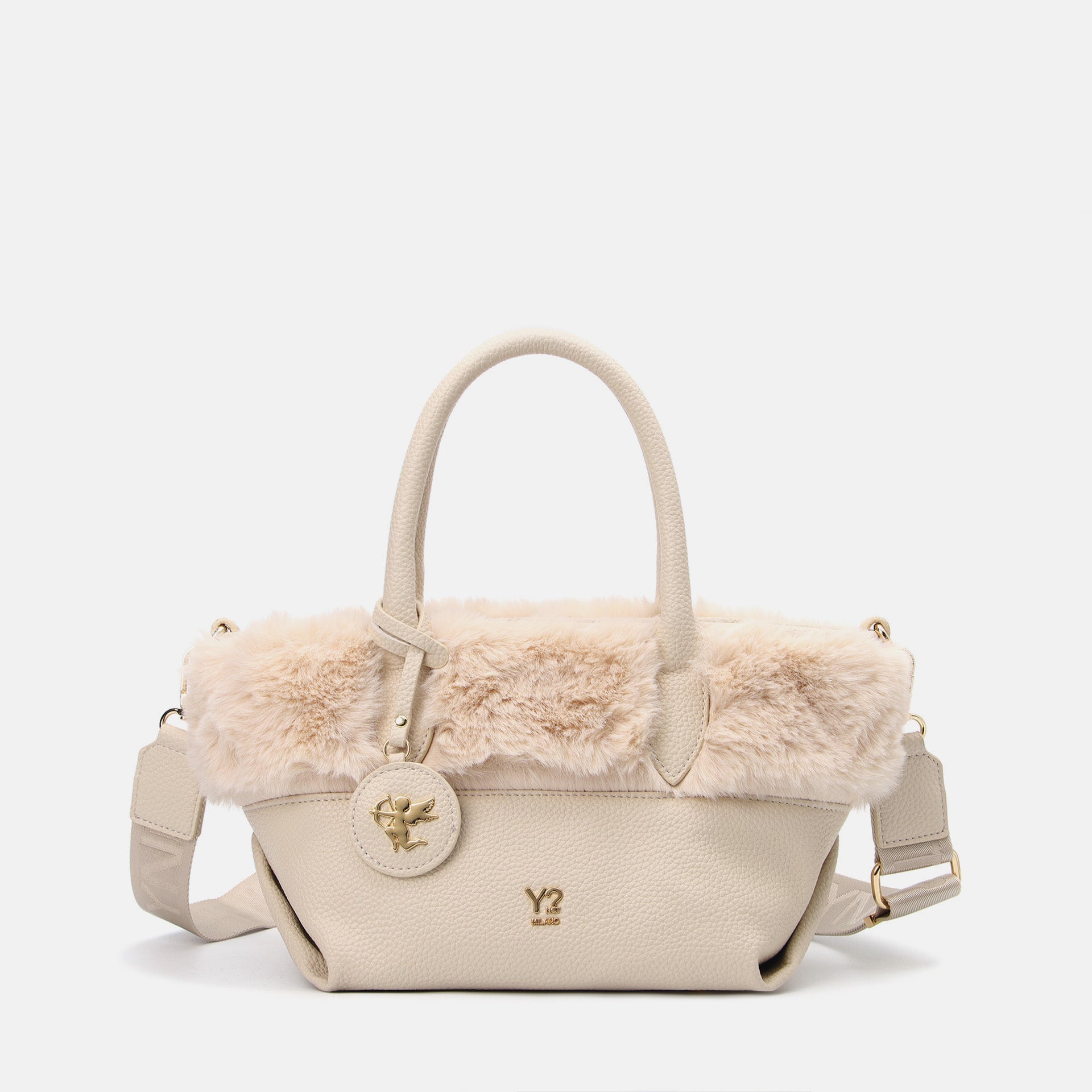 Ynot? Start Borsa Tote Donna con Dettaglio in Eco Pelliccia