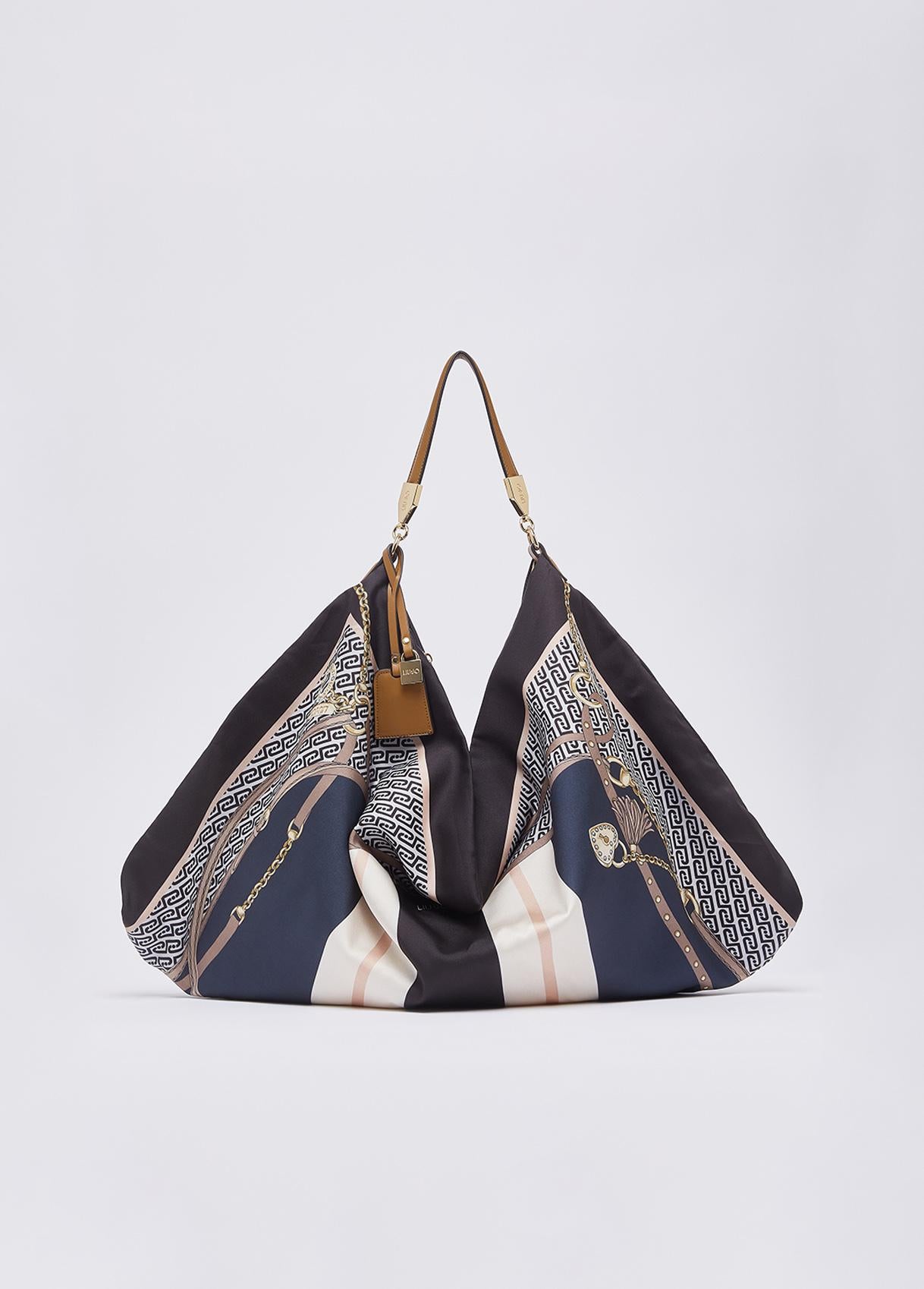 Borsa a spalla Liu Jo grande morbida con chiusura zip e manico regolabile Nero TU | Giò Fashion