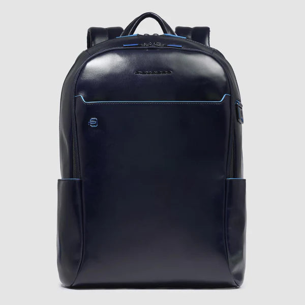Piquadro zaino da uomo porta PC in pelle con tasche organizzate BLU TU | Giò Fashion