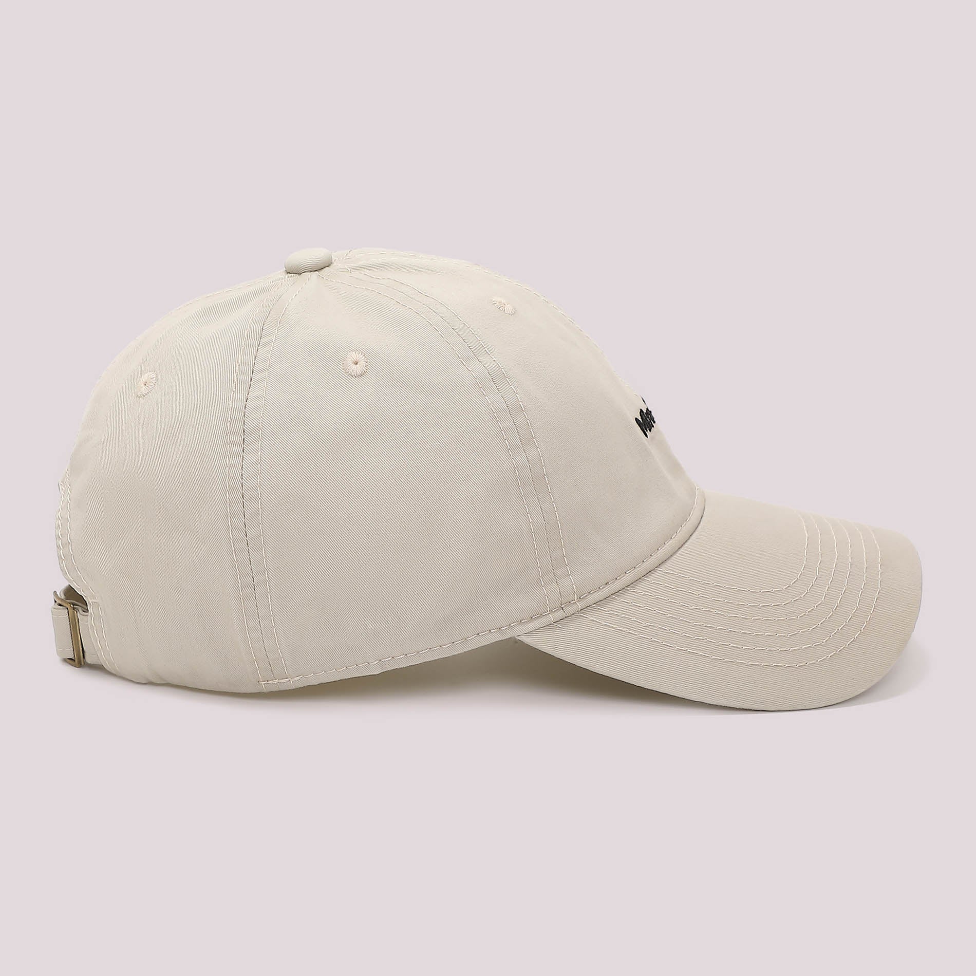 Cappello con visiera Mimi Mua in cotone con logo ricamato Beige TU | Giò Fashion