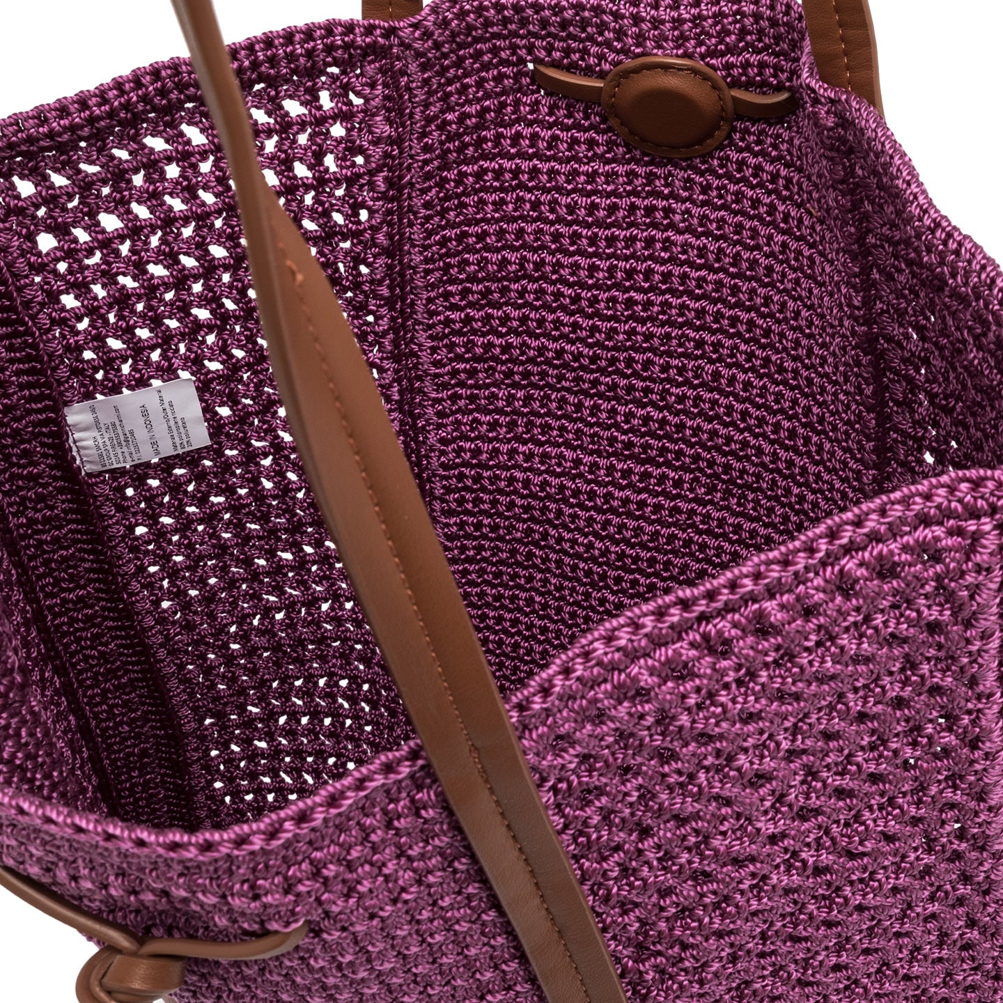 Shopping bag Gianni Chiarini in tessuto uncinetto con design raffinato Viola TU | Giò Fashion
