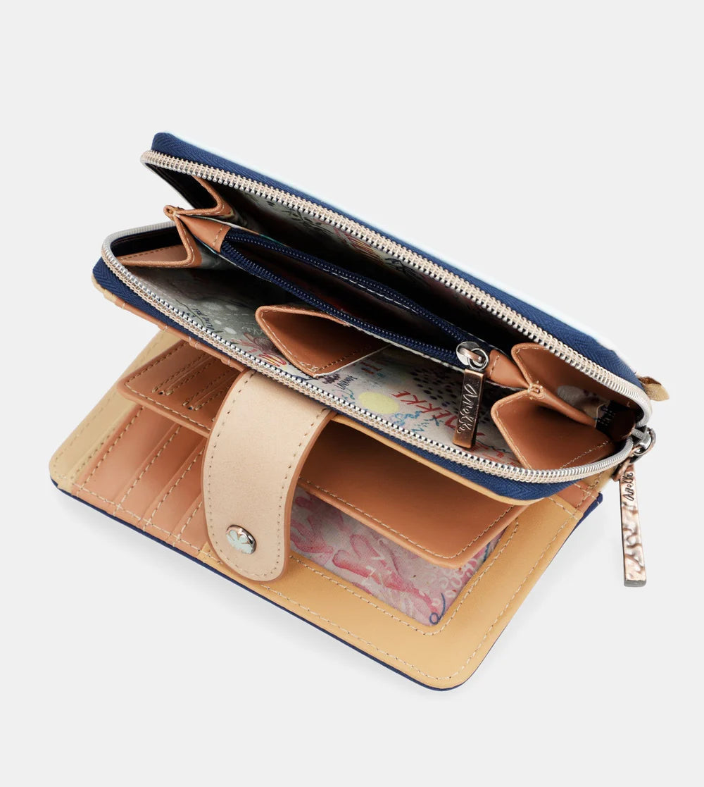 Portafoglio Anekke Sunrise Coin con doppio scomparto e zip Blu TU | Giò Fashion