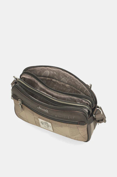 Borsa a tracolla donna Anekke compatta con zip Marrone TU | Giò Fashion