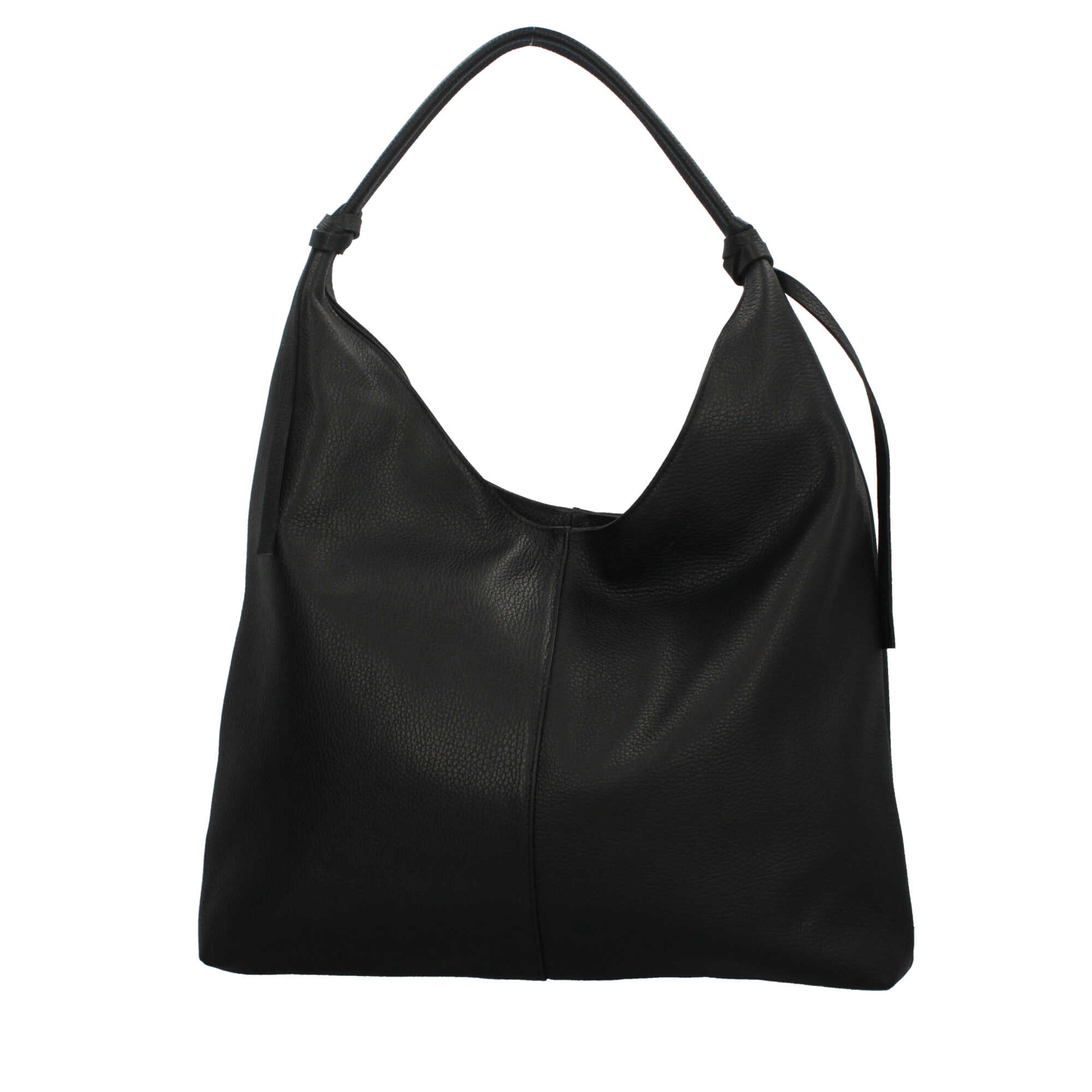 Borsa a spalla in pelle martellata Made in Italy dal taglio morbido